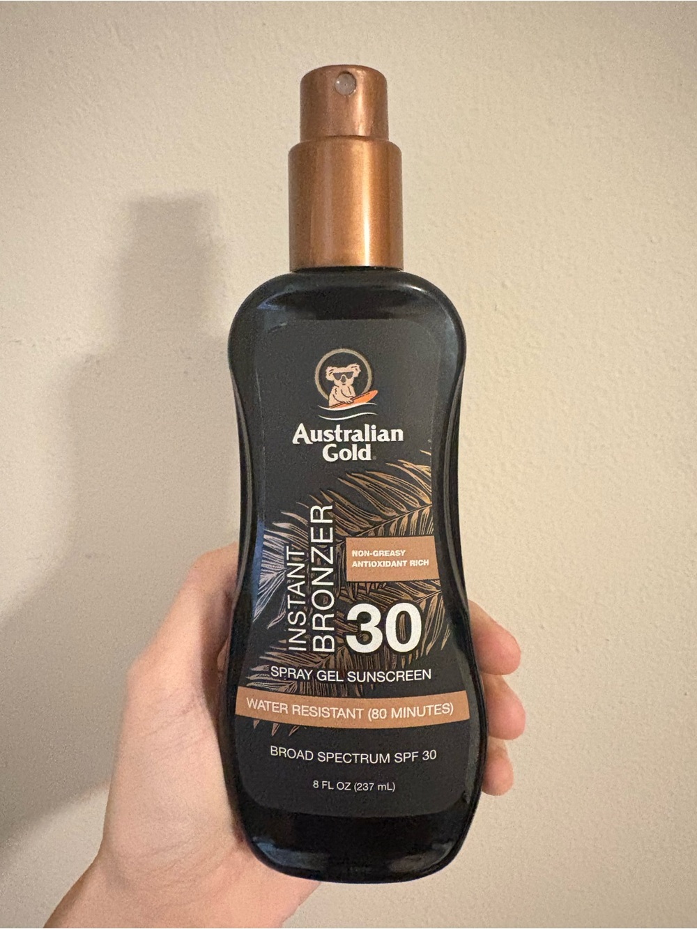 Australian Gold Instant Bronzer Spray Gel Sunscreen SPF 30 – 8 oz